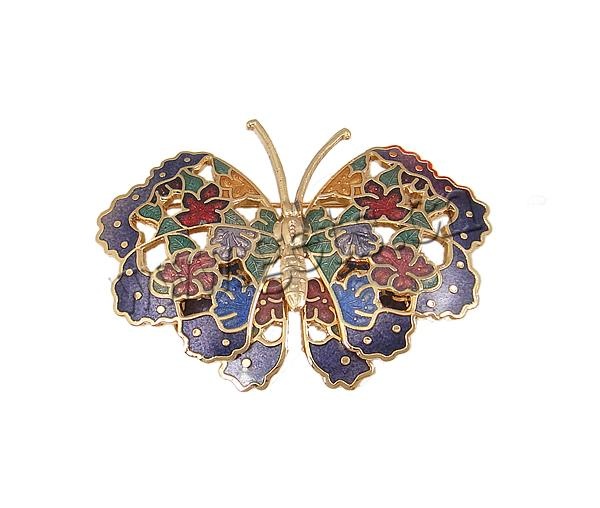 Butterfly Cloisonne badge